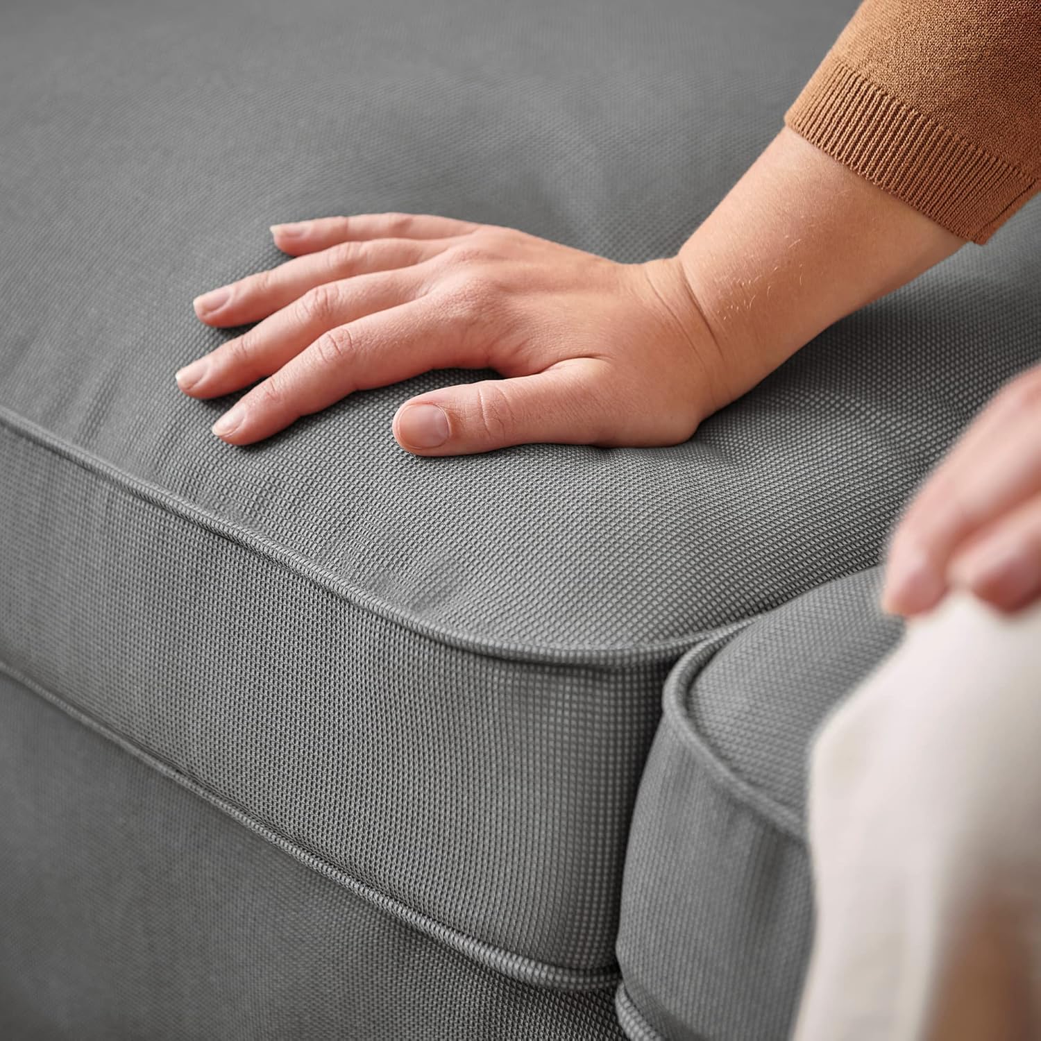 Ikea EKTORP 3-seat sofa with chaise longue, Remmarn light grey · v2
