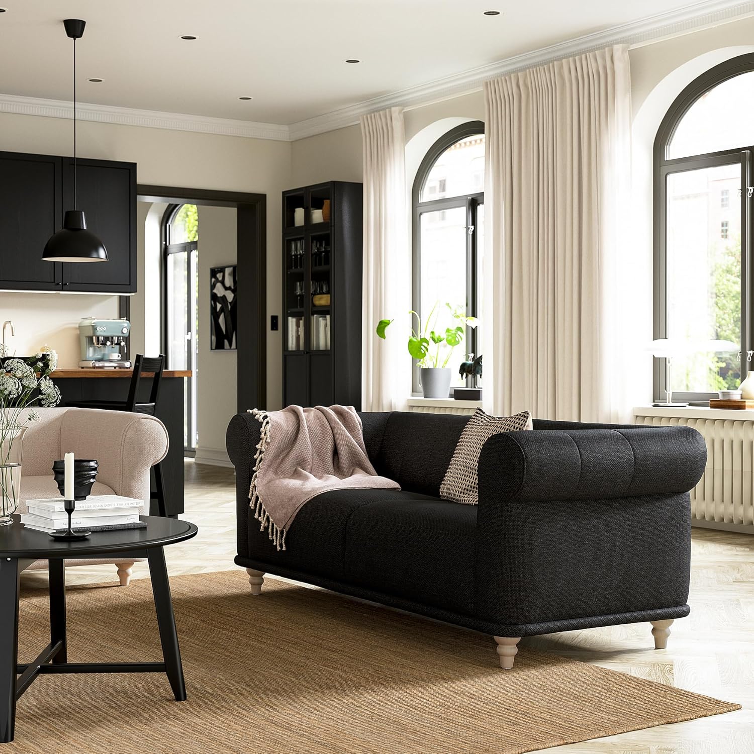 Ikea VISKAFORS 2-seat sofa, Lejde anthracite/birch · v2