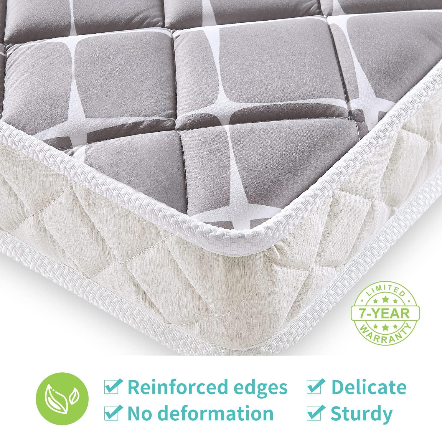 Doppelseitige Premium-Matratze für Babybetten und Kleinkinder — 52 x 27,6 x 12,7 cm — atmungsaktiv — fest, weich — passt für Standard-Babybetten und Kleinkinderbetten