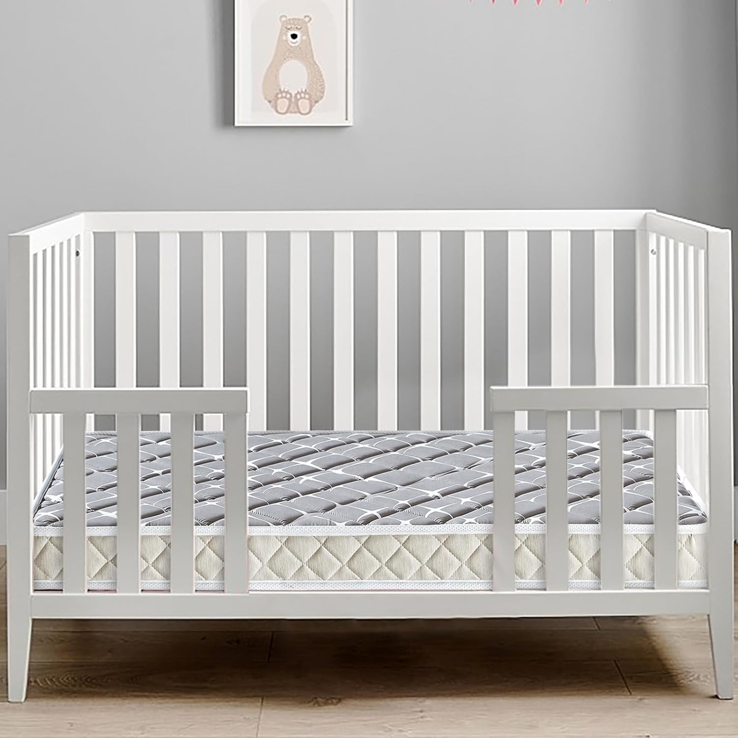Doppelseitige Premium-Matratze für Babybetten und Kleinkinder — 52 x 27,6 x 12,7 cm — atmungsaktiv — fest, weich — passt für Standard-Babybetten und Kleinkinderbetten