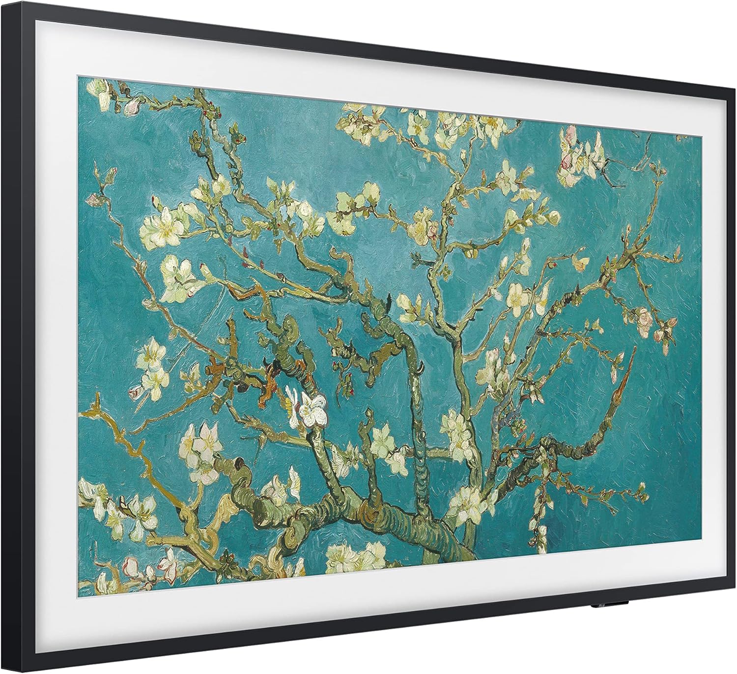 تلفزيون سامسونج 32 بوصة من فئة QLED The Frame LS03C، شاشة Quantum HDR، وضع فني، شاشة غير لامعة مضادة للانعكاس، حامل حائط نحيف متضمن، تلفزيون ذكي مع أليكسا مدمج (QN32LS03CB)