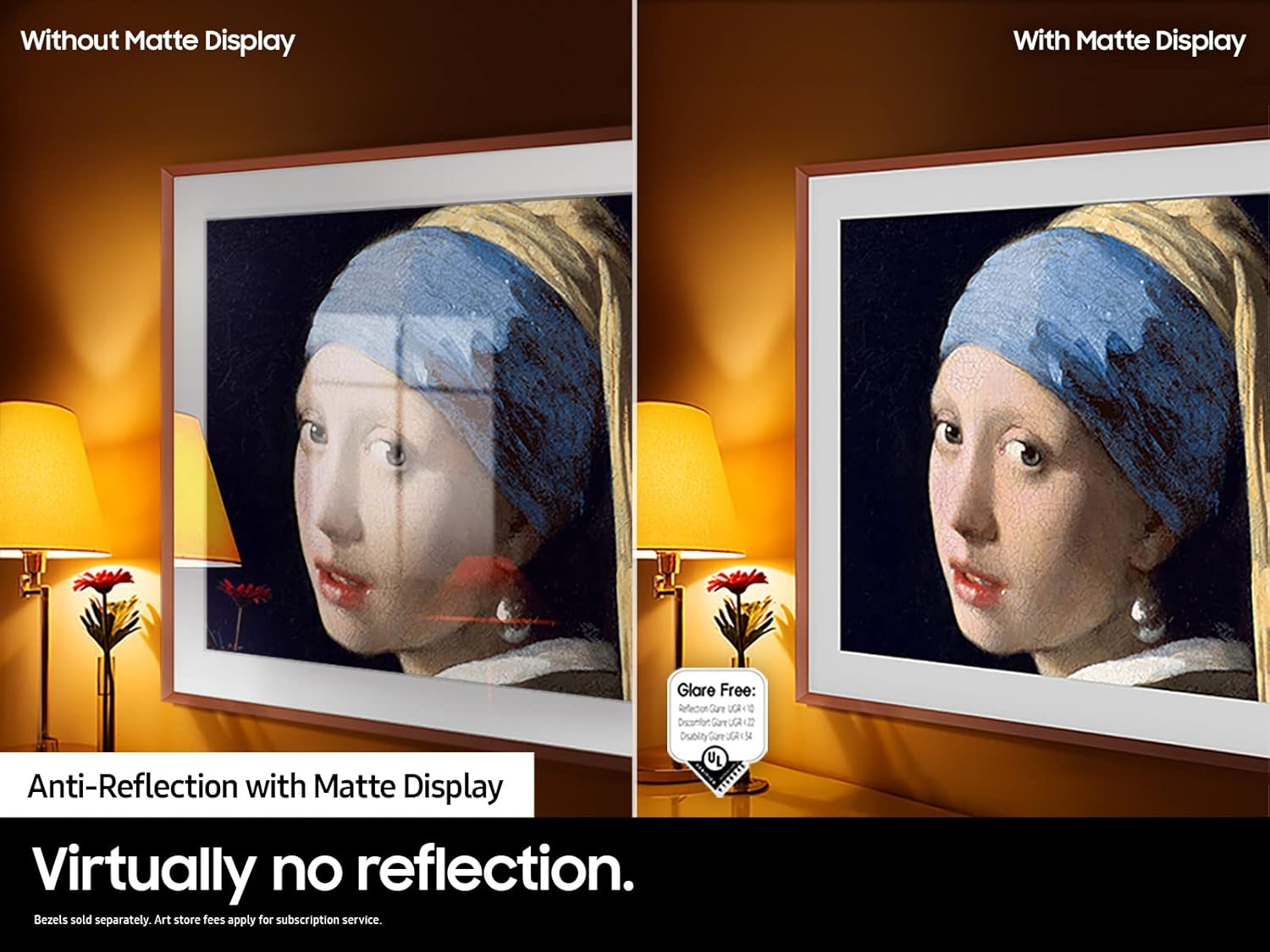 تلفزيون سامسونج 32 بوصة من فئة QLED The Frame LS03C، شاشة Quantum HDR، وضع فني، شاشة غير لامعة مضادة للانعكاس، حامل حائط نحيف متضمن، تلفزيون ذكي مع أليكسا مدمج (QN32LS03CB)