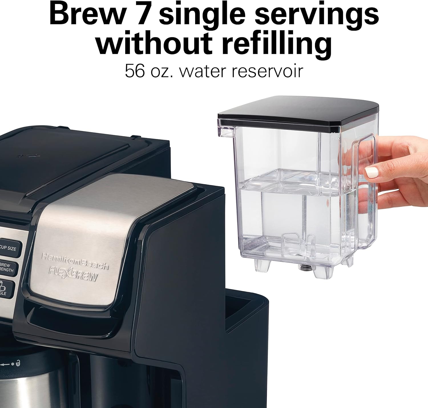 Hamilton Beach FlexBrew Trio 2-Way Coffee Maker, Compatible with K-Cup Pods or Grounds, Combo, Single Serve Full 12c Thermal Pot, Black and Stainless – Fast Brewing · v2