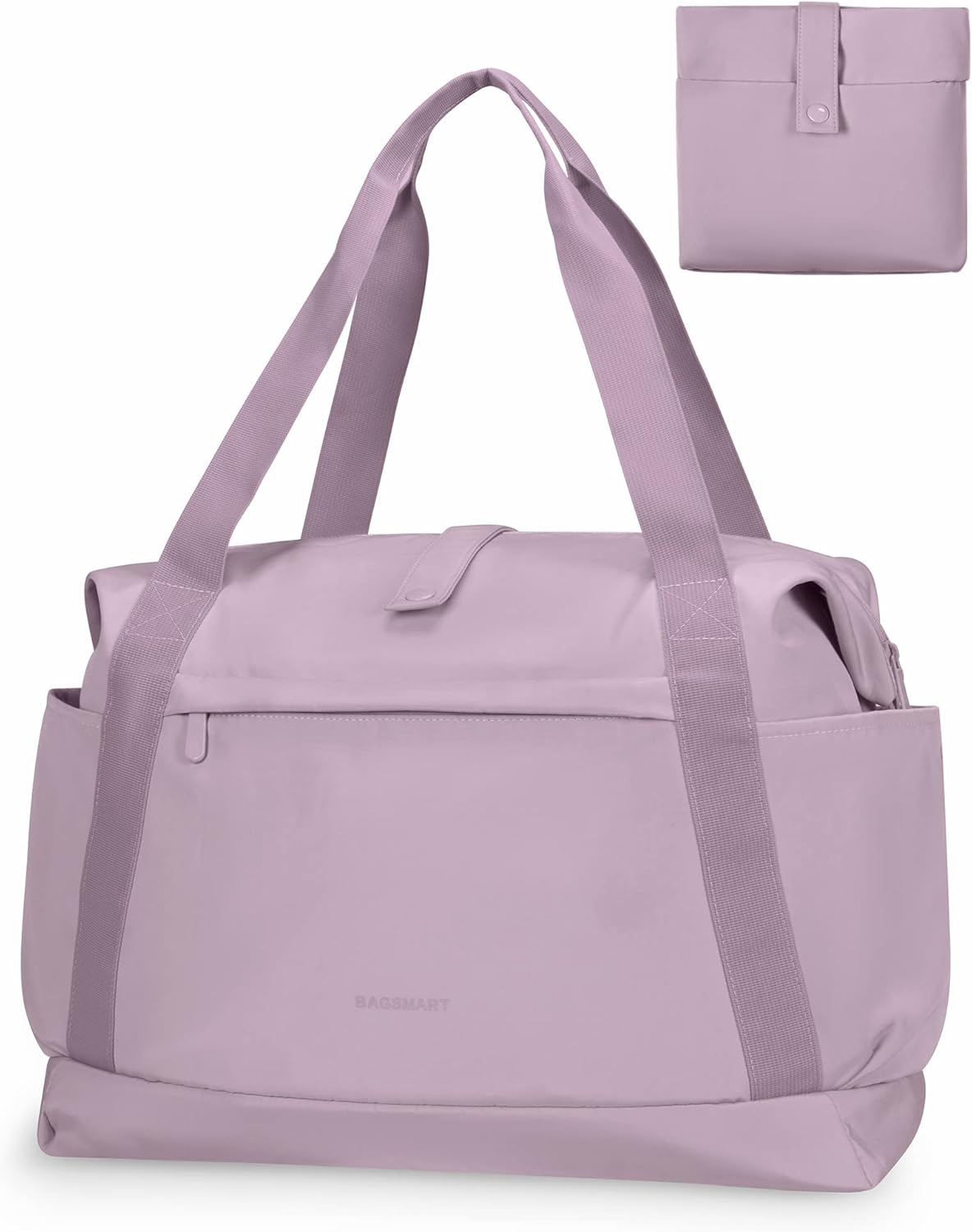 BAGSMART Foldable Travel Duffle Bag, 30.6L Large Carry On Tote Bag Gym Sports Bag for Women, Weekender Overnight Bag for Travel Essentials  Daily Necessities(Dark Purple)