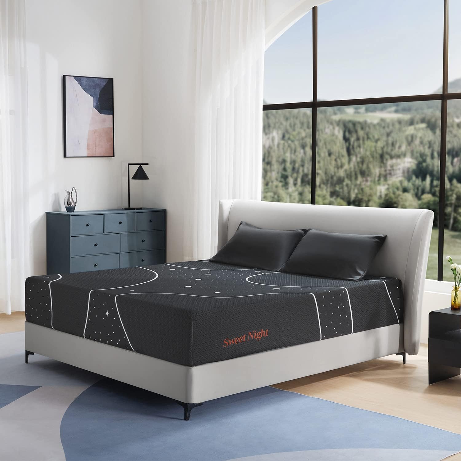 Sweetnight Queen Mattress, 12 Inch Gel Memory Foam Mattress in a Box, Plush Comfort Queen Size Mattress for Motion Isolation  Pressure Relief, Gray, Starry Night Grey · v2