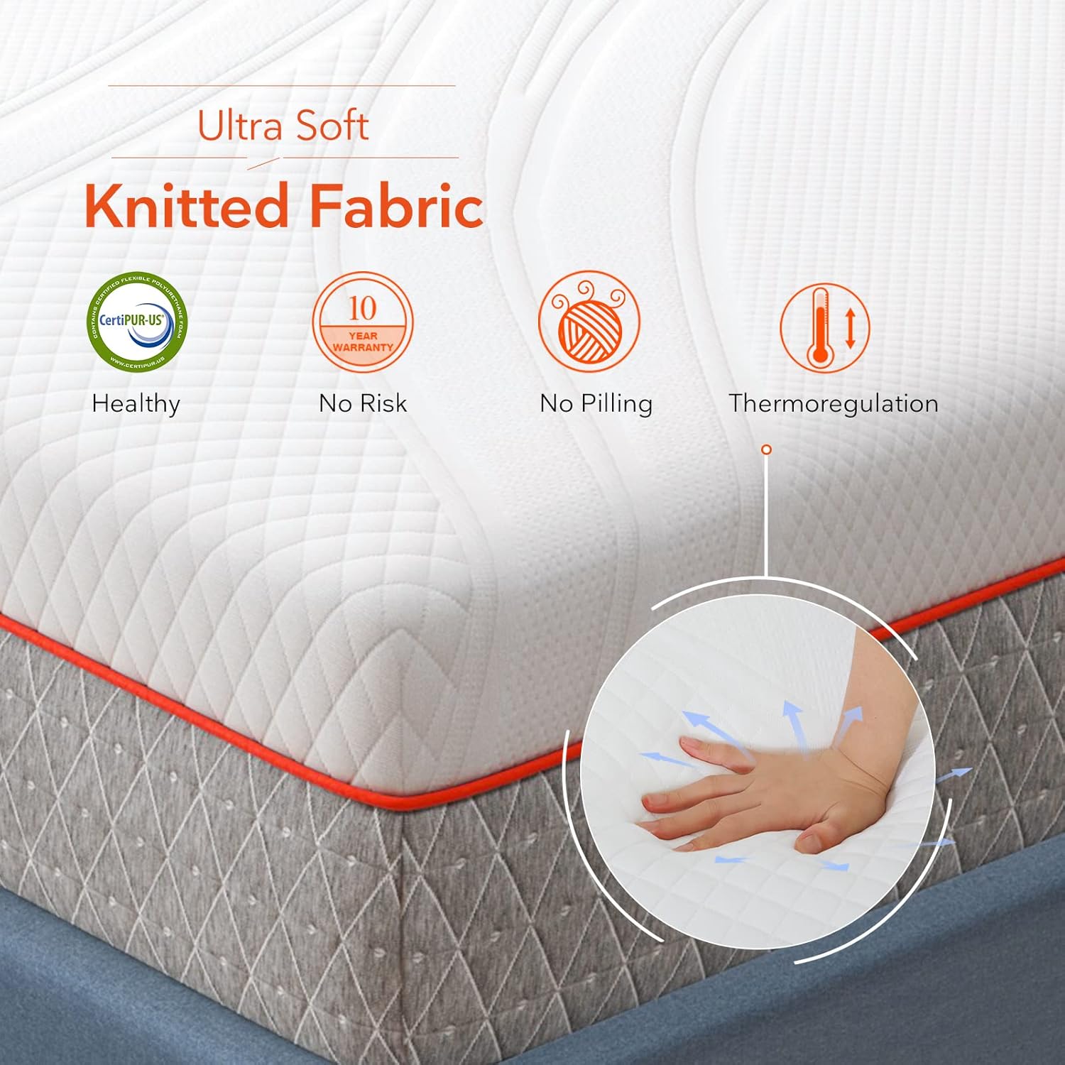 Colchón Sweetnight Queen, colchón queen de espuma viscoelástica de 12 pulgadas, colchón de cama de matrimonio plegable de doble cara en una caja, espuma perforada y con infusión de gel para dormir bien y aliviar la presión