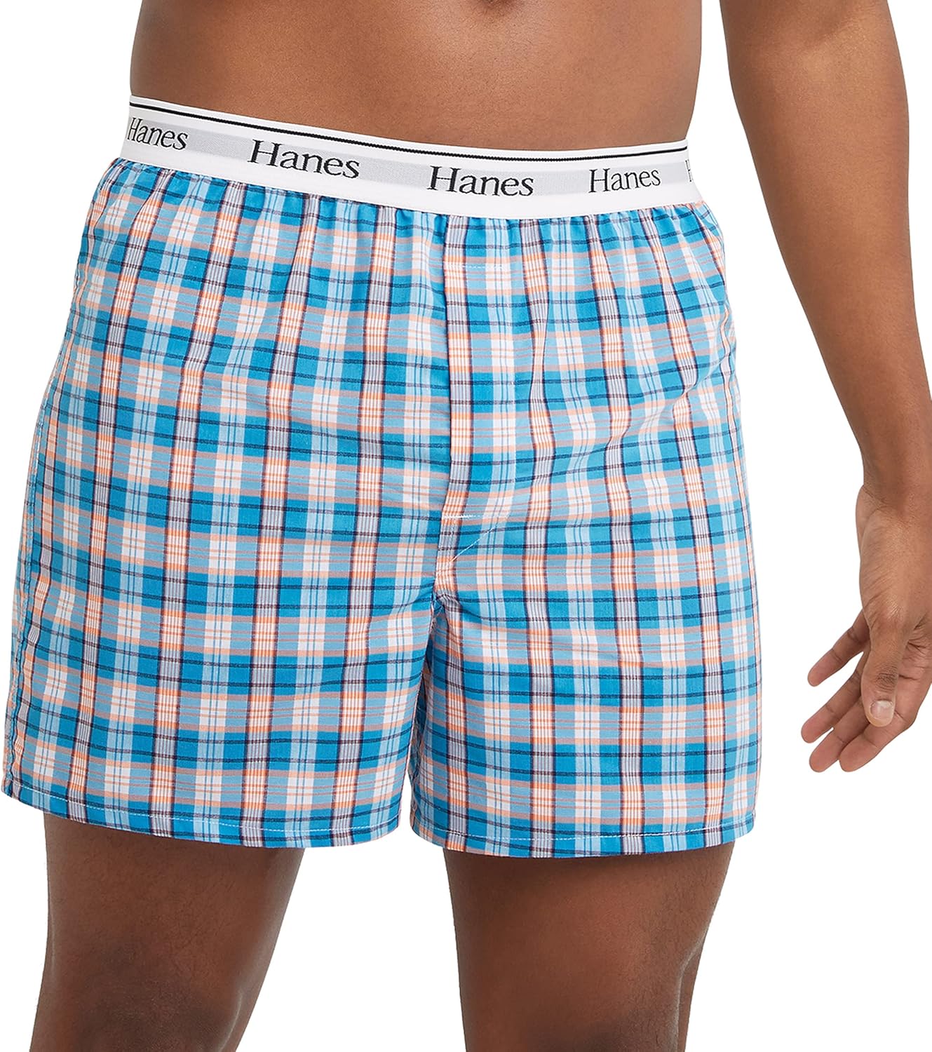 กางเกงบ็อกเซอร์ Hanes Originals Cotton Woven สำหรับผู้ชาย แพ็ค 3 ตัว กางเกงชั้นในระบายความชื้น