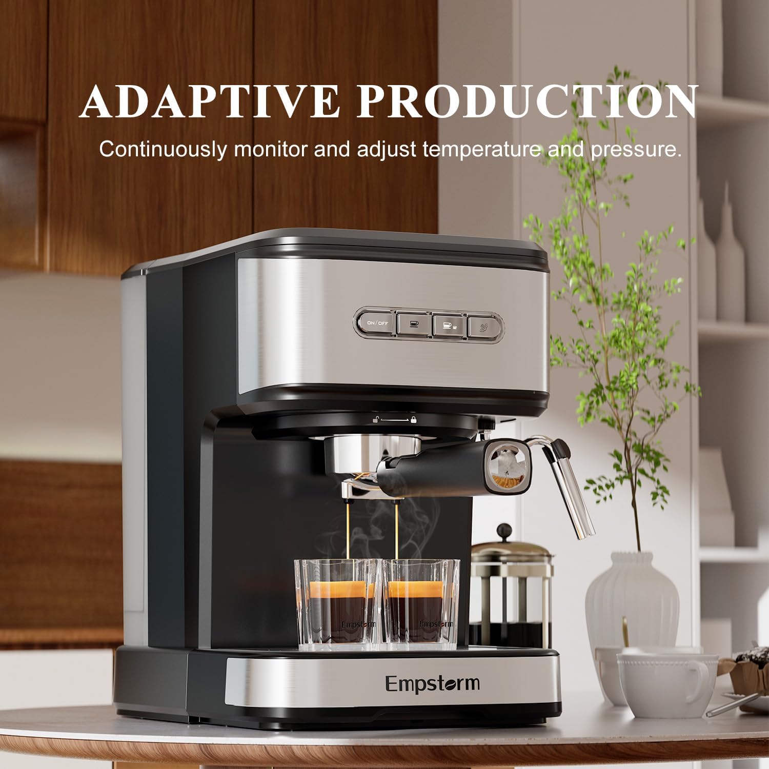 20 Bar Espresso Machine, Cappuccino Machines with Milk Frother Steam Wand, Latte Machine for HomeBarista, 50oz Removable Water Tank, Automatic Shut-off Function (Espresso Machine)