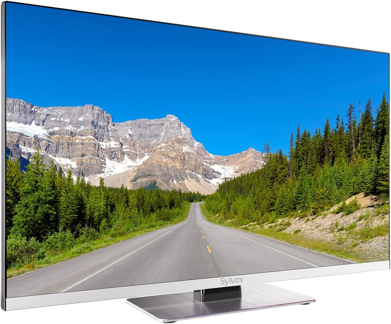 Telewizor SYLVOX RV, 22-calowy 12/24V 1080P Full HD Mały inteligentny telewizor z systemem Android, wbudowany sklep z aplikacjami, obsługa WiFi Bluetooth, do łodzi samochodowej do samochodów kempingowych (seria Limo, 2023)