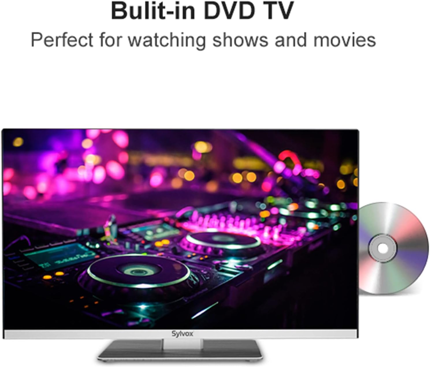 Telewizor SYLVOX RV, 22-calowy 12/24V 1080P Full HD Mały inteligentny telewizor z systemem Android, wbudowany sklep z aplikacjami, obsługa WiFi Bluetooth, do łodzi samochodowej do samochodów kempingowych (seria Limo, 2023)