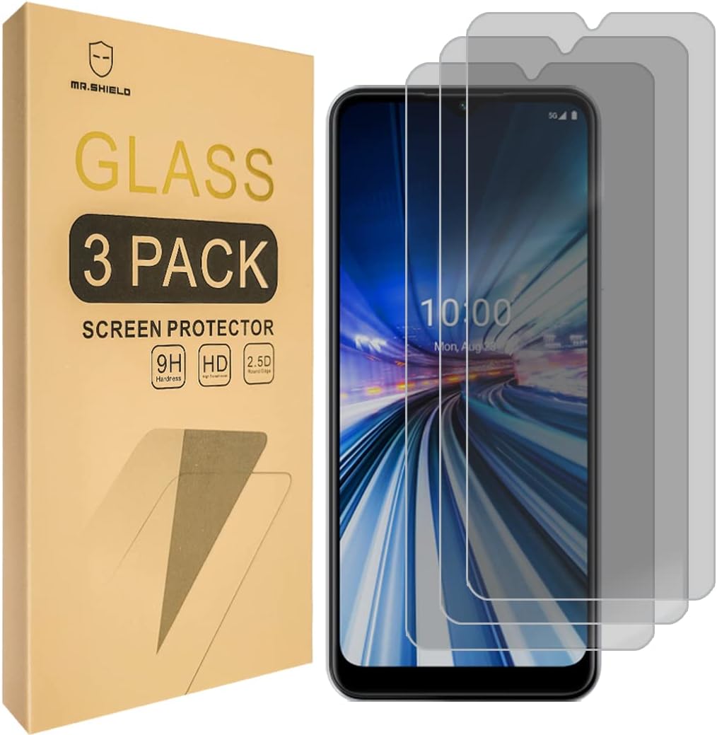 Mr.Shield Privacy [Lot de 3] - Protecteur d'écran pour Boost Mobile Celero 5G [verre trempé] [Anti-espion]