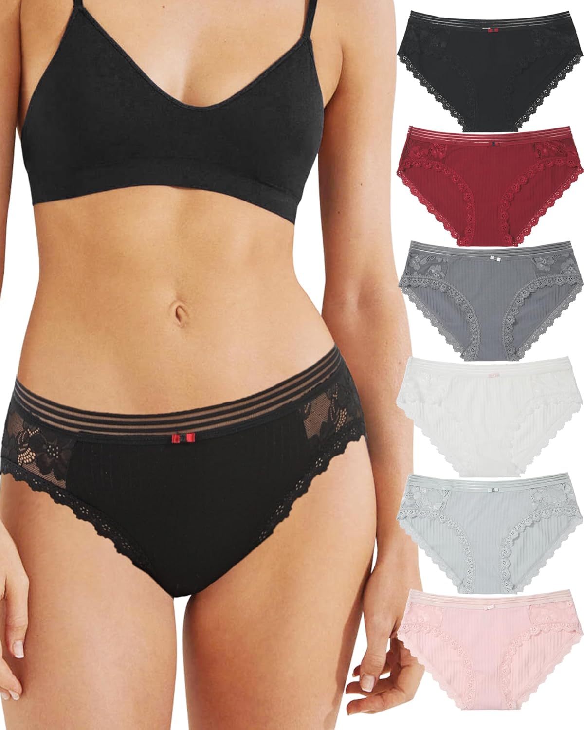 LEVAO Cotton Underwear Womens Bikini Panties Breathable Hipster Stretch Full Briefs Multipacks S-XL · v2
