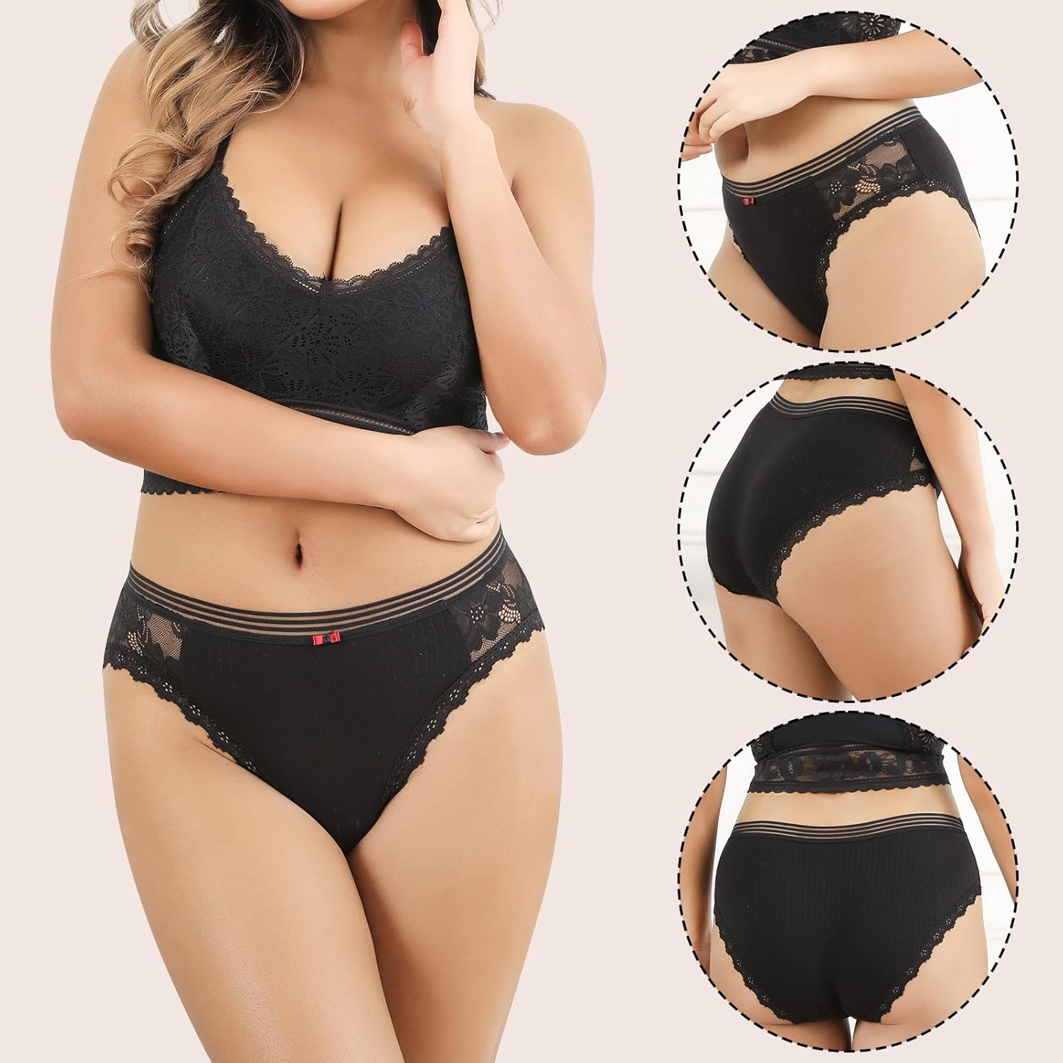 LEVAO Cotton Underwear Womens Bikini Panties Breathable Hipster Stretch Full Briefs Multipacks S-XL · v2