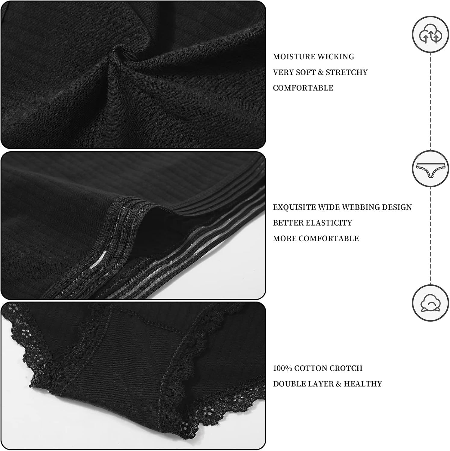 LEVAO Cotton Underwear Womens Bikini Panties Breathable Hipster Stretch Full Briefs Multipacks S-XL · v2
