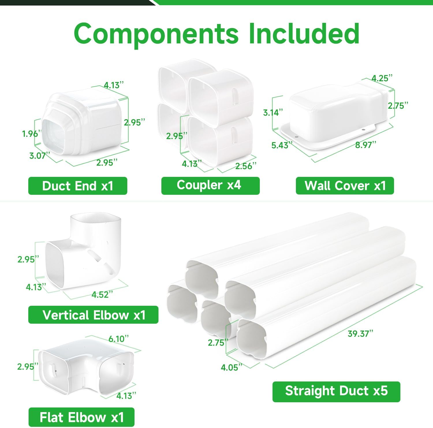 Nắp đường ống chia đôi mini 4'-17 Ft: Nắp PVC PP cho đường ống chia đôi mini