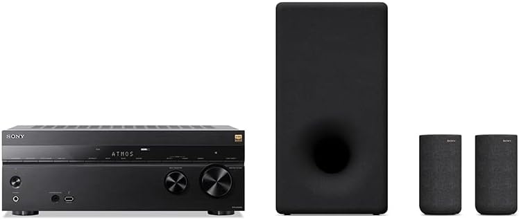 Sony STR-AN1000 7.2 CH 8K A/V Receiver: Dolby Atmos, DTS:X, Bluetooth, WiFi, Google Chromecast, Spotify Connect, Apple AirPlay, HDMI 2.1 and SA-SW5 300W Wireless Subwoofer for HT-A9/A7000/A5000/A3000