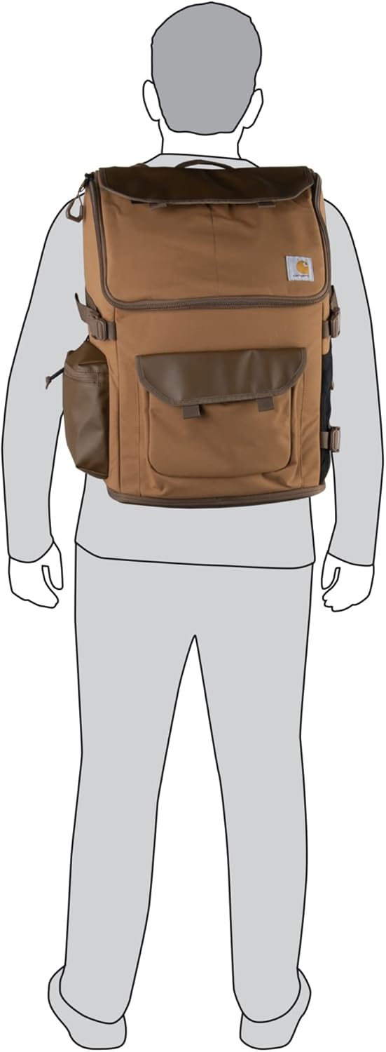 Ransel Kerja Harian Carhartt 35L Nylon, Ransel Tahan Air yang Tahan Lama dengan Selongsong Laptop 15 Inci dan Tali Bahu yang Dapat Disesuaikan, Tarmac, Satu Ukuran