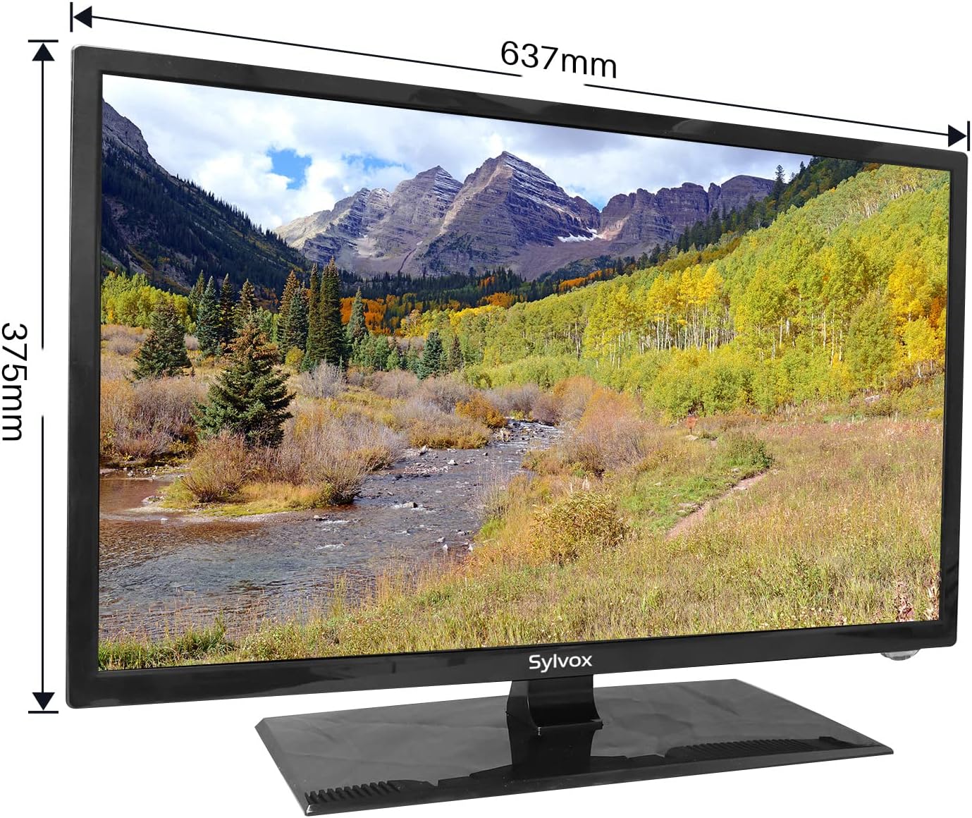 Televisor inteligente SYLVOX de 27 pulgadas, televisor de 12/24 voltios, 1080P, FHD, RV, Android 11.0, reproductor de discos de vídeo digital integrado con WiFi, conexión inalámbrica y función de reducción de ruido digital