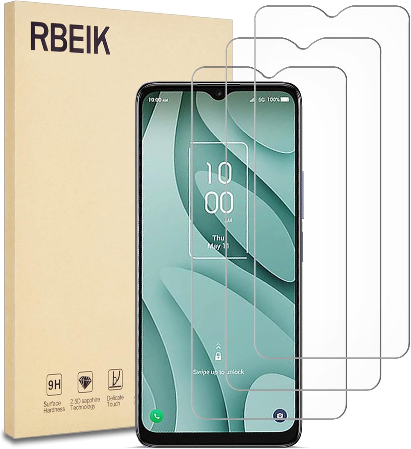 3PACK Premium 9H Hardness Scratch Resistant Bubble Free Tempered Glass Screen Protector for TCL 40 XE 5G/ TCL 40 X 5G 6.56 Mobile Phone · v2
