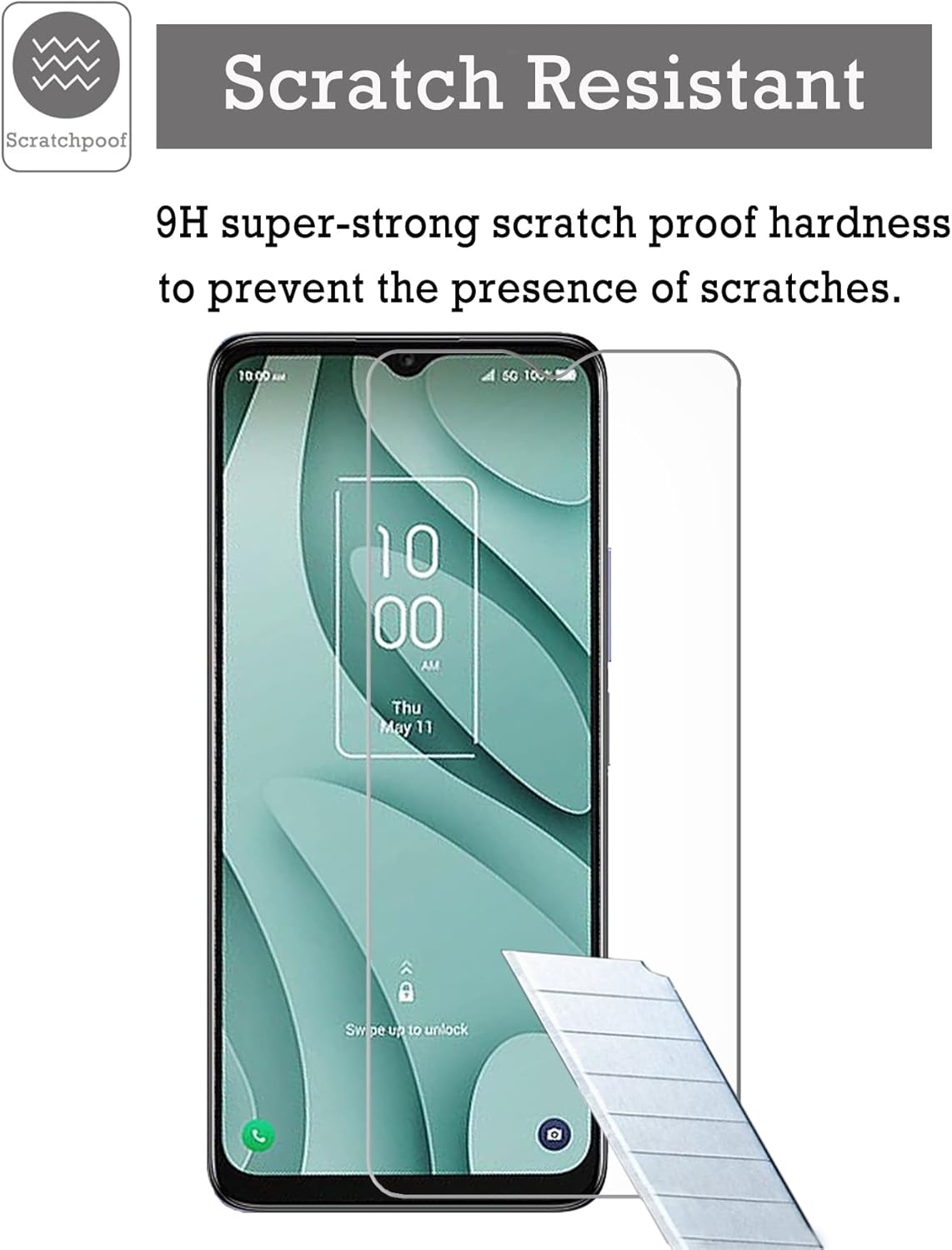 3er-Pack Premium-Displayschutz aus gehärtetem Glas, Härtegrad 9H, kratzfest, blasenfrei, für TCL 40 XE 5G/TCL 40 X 5G 6,56 Handy