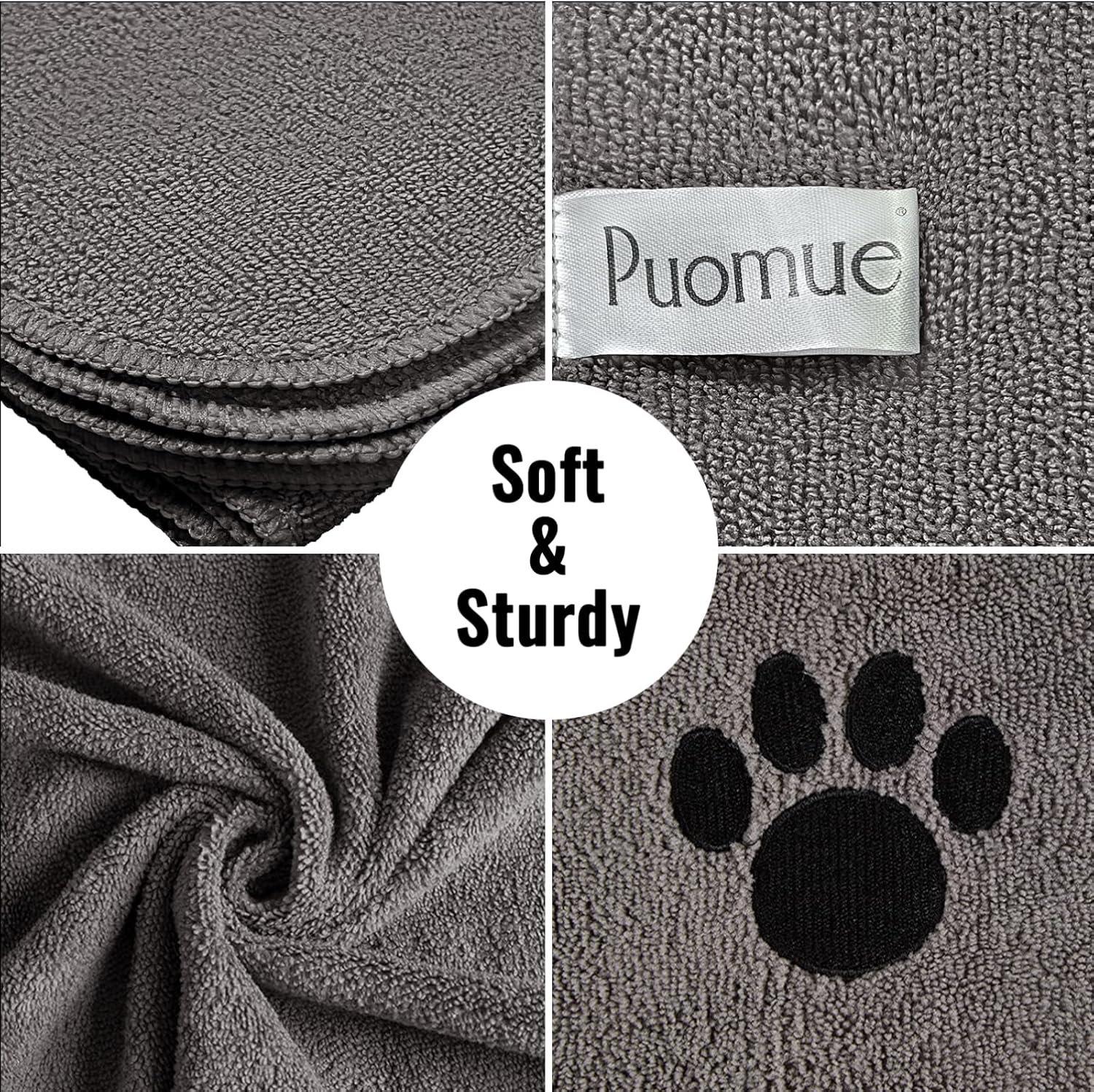 Microfiber Dog Towels for Drying Dogs, Super Absorbent and Soft Pet Grooming Towel, 40 Inch X 23.6 Inch, Perfect Dog Shower Bath Supplies for Large, Medium or Small Dogs, Grey · v3
