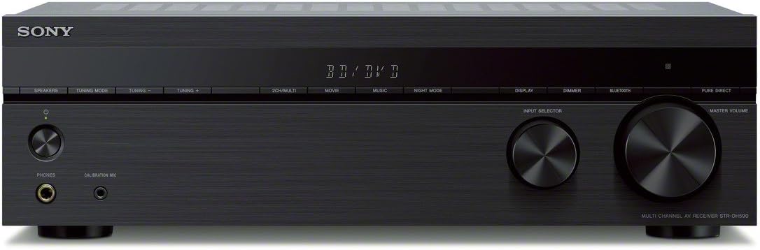 Sony DVPSR210P DVD Player  Sony STRDH590 5.2 Channel Surround Sound Home Theater Receiver: 4K HDR AV Receiver with Bluetooth,Black · v4