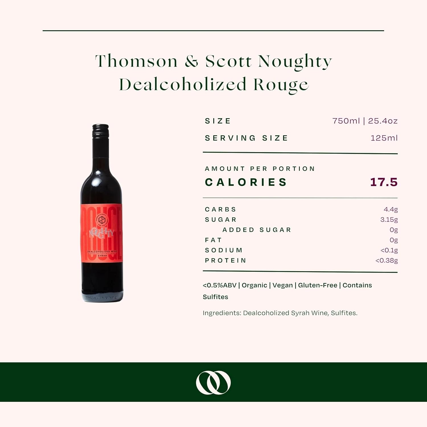 Thomson  Scott Noughty Non-Alcoholic Wine Sampler Bundle, Dealcoholized Rouge (Red Wine), Sparkling Chardonnay and Sparkling Rose, 750 ml each