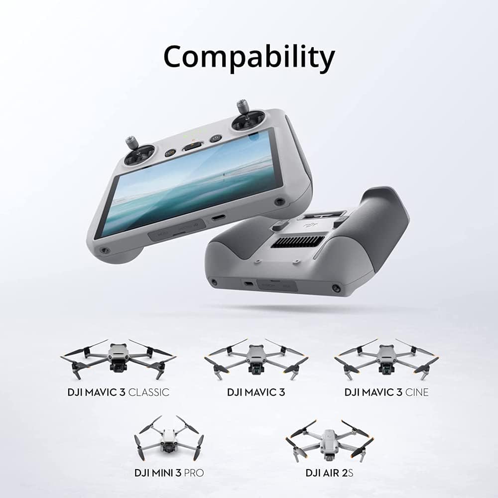 DJI CP.RC.00000005.01 RC Remote Controller for DJI Mini 3 Pro, Mavic 3 Series, Air 2S Drones, Gray Bundle with Lexar 64GB MicroSDXC Memory Card, Deco Gear Drone Landing Pad and 7 Hard EVA Case · v7