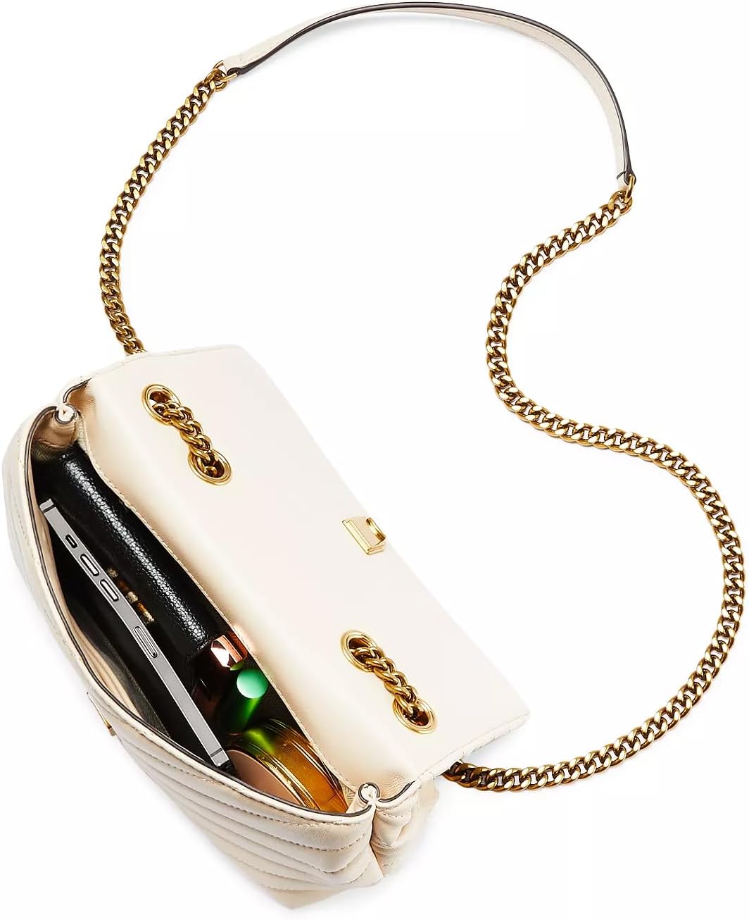 Tory Burch Bayan Küçük Kira Chevron Dönüştürülebilir Omuz Çantası