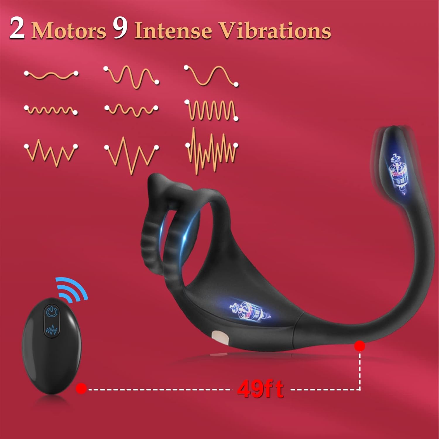 Vibrating Cock Ring Taint Stimulator with Mini Bullet, Remote Control Anal Butt Plug Prostate Massager Penis Ring Male Vibrators for Men Pleasure Sex Toys For Adult Couples · v3