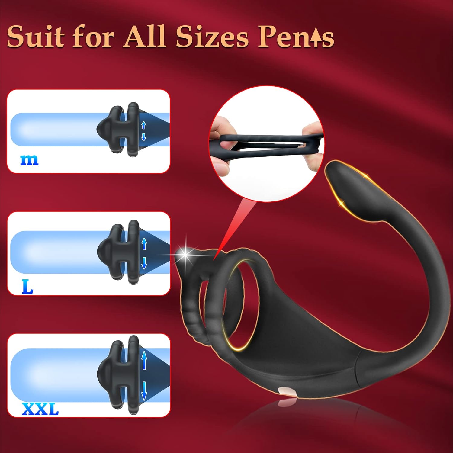 Vibrating Cock Ring Taint Stimulator with Mini Bullet, Remote Control Anal Butt Plug Prostate Massager Penis Ring Male Vibrators for Men Pleasure Sex Toys For Adult Couples · v3