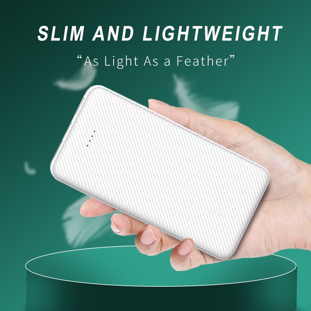 SLuB Portable Charger, 12000mAh Portable Power Bank, 3A USB C Fast Charging Battery Pack, Portable Phone Charger, Slim Portable Phone Battery Charger, Suitable for iPhone, Samsung, Tablet etc