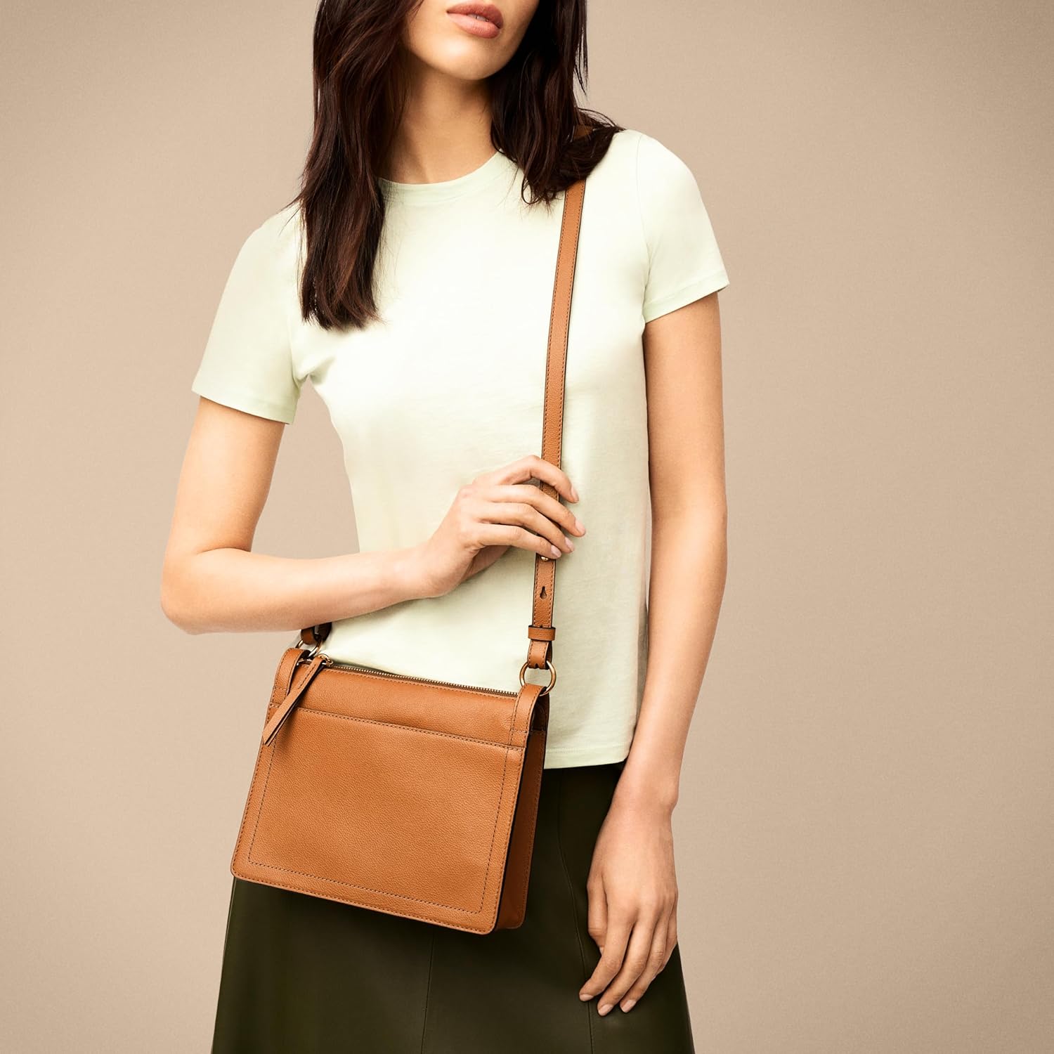 Fossil Womens Taryn Leather Crossbody Purse Handbag for Women · v4