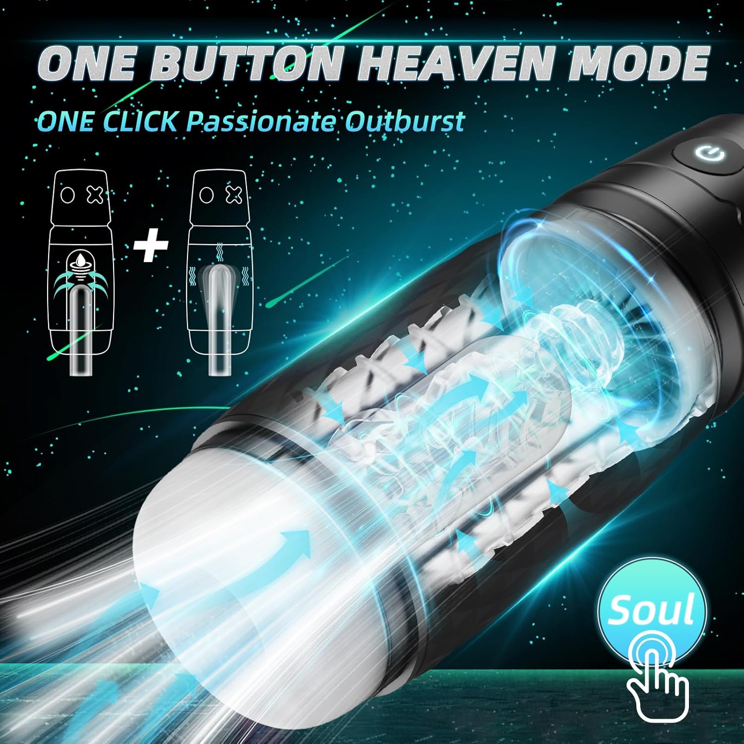 Male Masturbator Sex Toys for Men - Male Sex Toy Penis Pump with 3 Suctions  4 Vibrations, Mens Sex Toys with 3D Sleeve, Hands Free Masturbators Blowjob Adult Toys, Silicone Shell Male Stroker(Black) · v3
