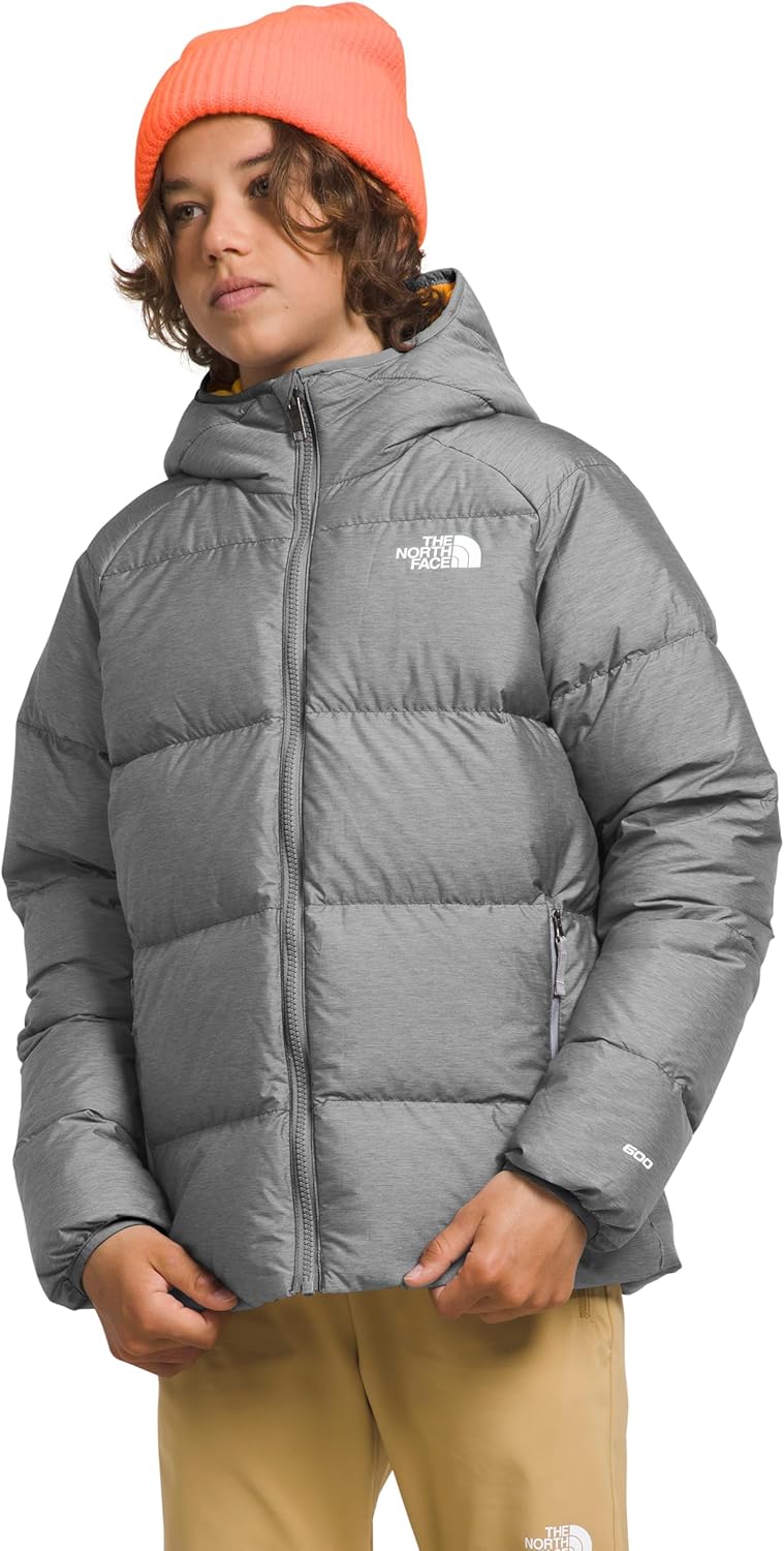 THE NORTH FACE Boys Reversible North Down Hooded Jacket, размер L, TNF Medium Grey Heather