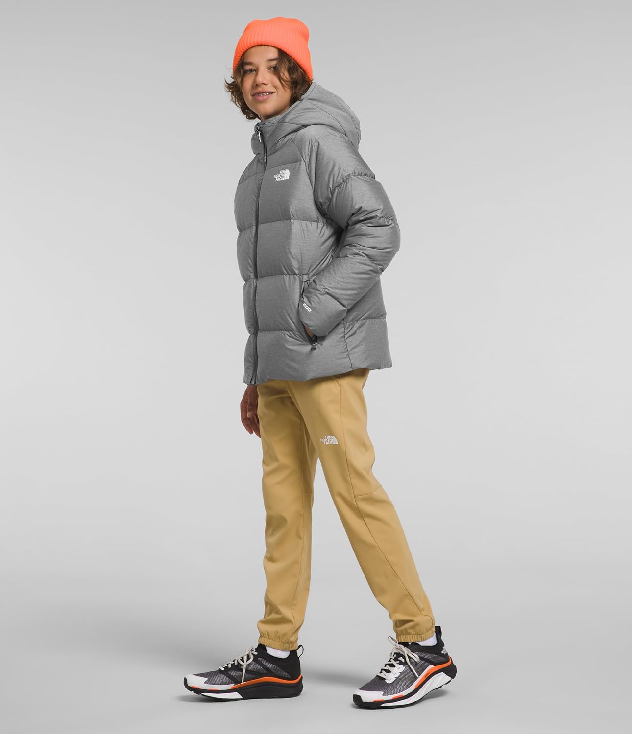 THE NORTH FACE Boys Reversible North Down Hooded Jacket, размер L, TNF Medium Grey Heather