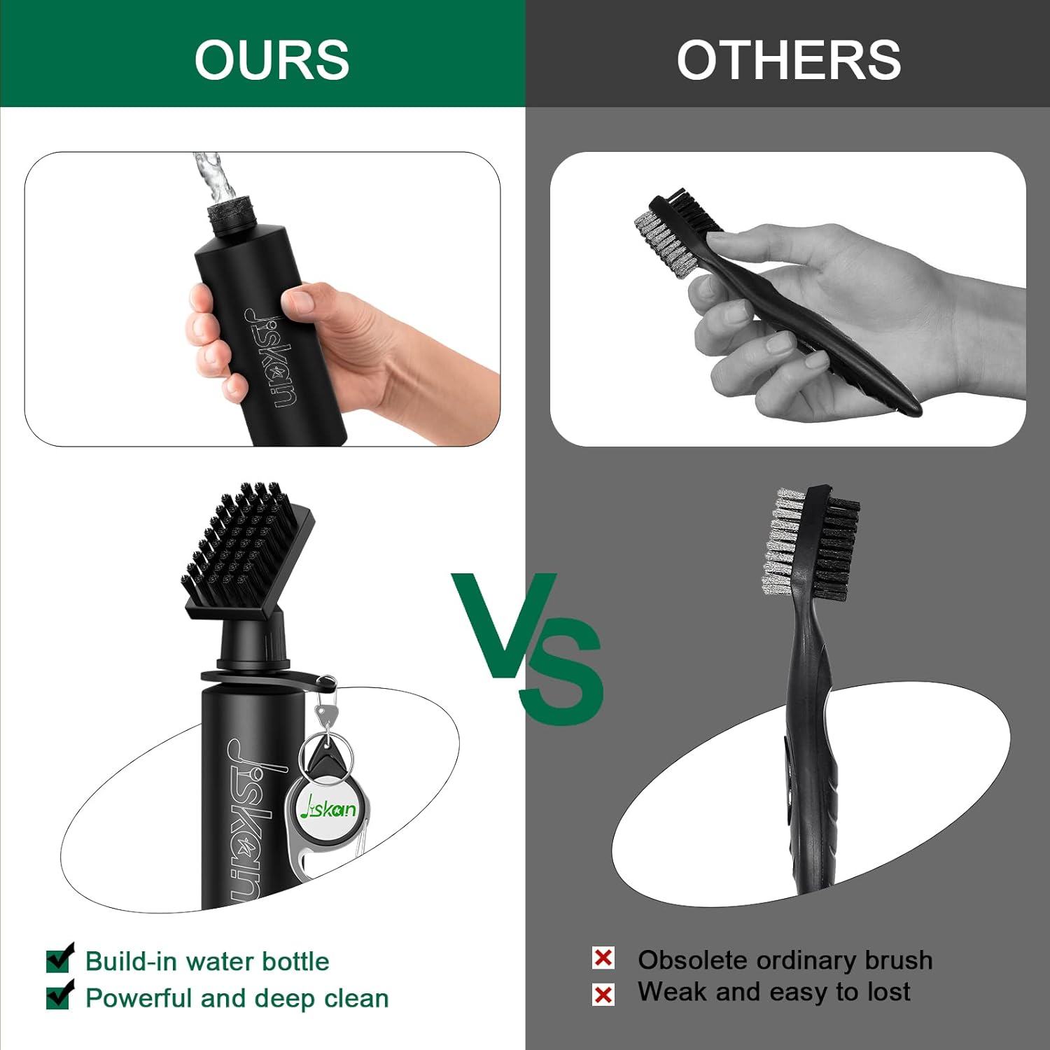 Le nettoyeur de pinceaux Pro Golf Club avec clip de retenue et bouteille d'eau compressible 7,5 pouces peut contenir 4 onces d'eau, accessoires de golf essentiels pour hommes, meilleurs cadeaux de golf pour hommes