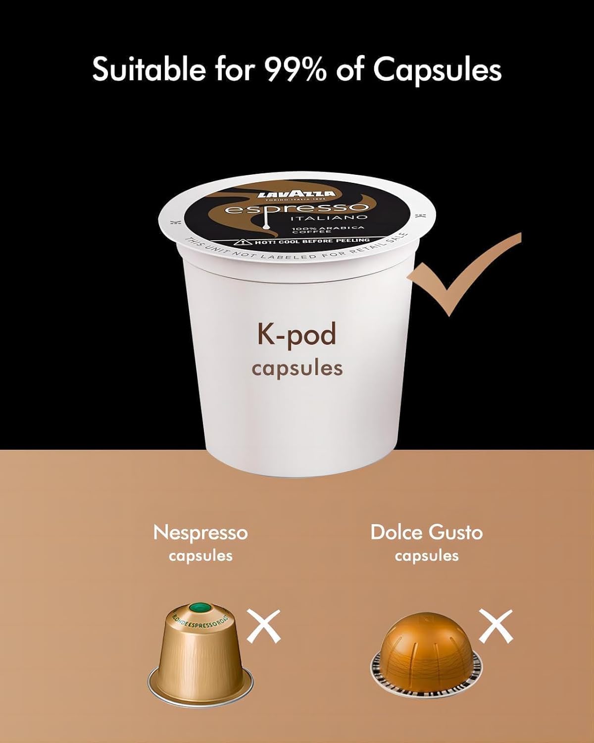 เครื่องชงกาแฟ SIFENE แบบเสิร์ฟครั้งเดียว เครื่องชงกาแฟแบบแคปซูล 3-in-1 สำหรับแคปซูล K-Pod กาแฟบด และชาใบ พร้อมขนาดแก้ว 6-10 ออนซ์ พร้อมอ่างเก็บน้ำแบบถอดได้ 50 ออนซ์ สีแดง