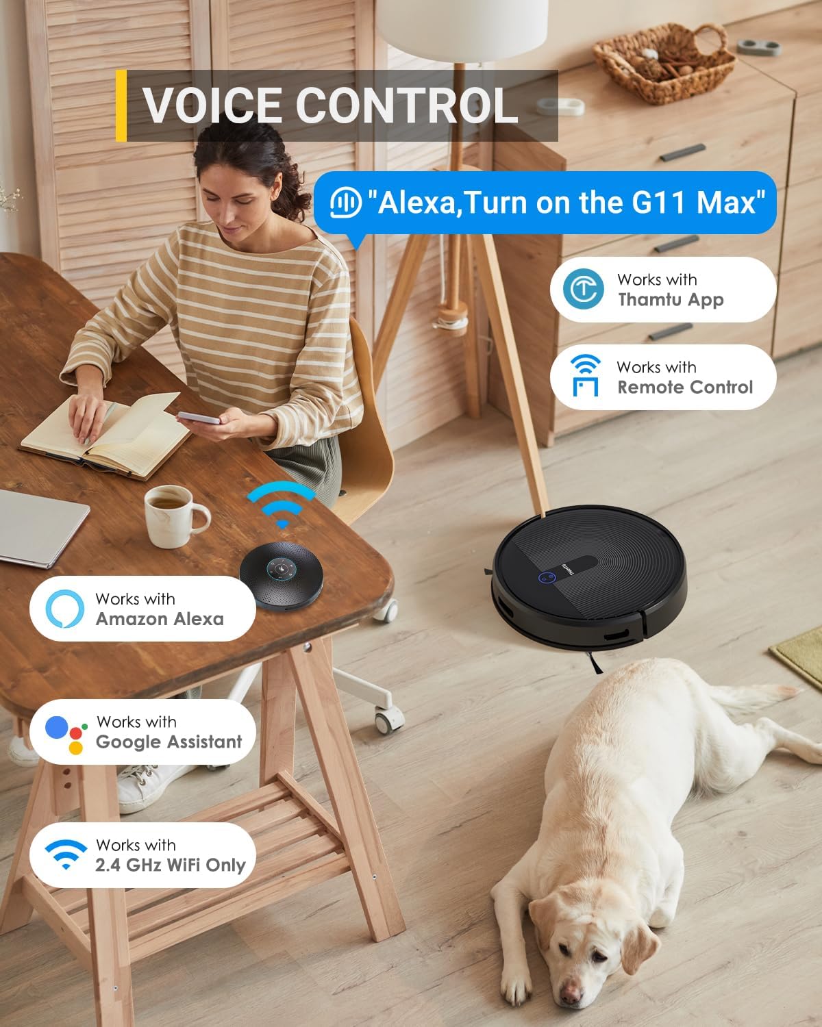 G11 Max Robotic Vacuum Cleaner with Smart Dynamic Navigation, 2500Pa Suction Powerful Robot Vacuums, APP Control for Pet Hair, Hard Floor and Medium-Pile Carpet · v2