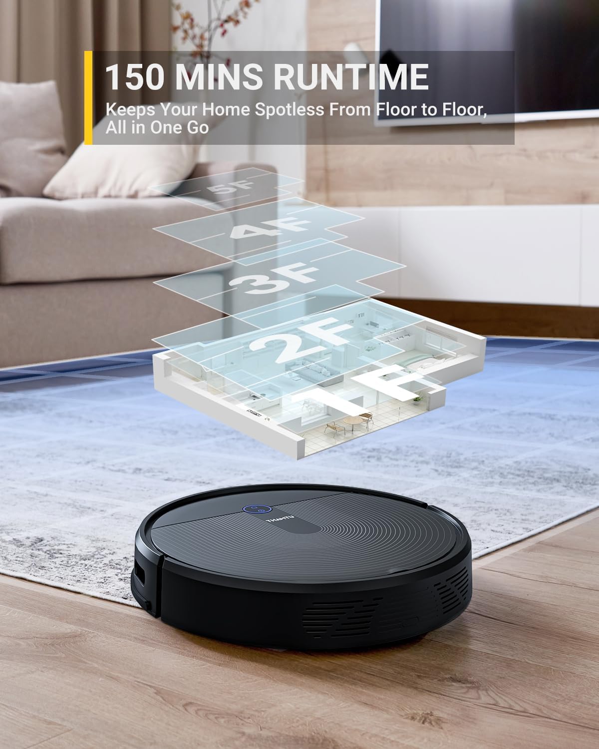 G11 Max Robotic Vacuum Cleaner with Smart Dynamic Navigation, 2500Pa Suction Powerful Robot Vacuums, APP Control for Pet Hair, Hard Floor and Medium-Pile Carpet · v2