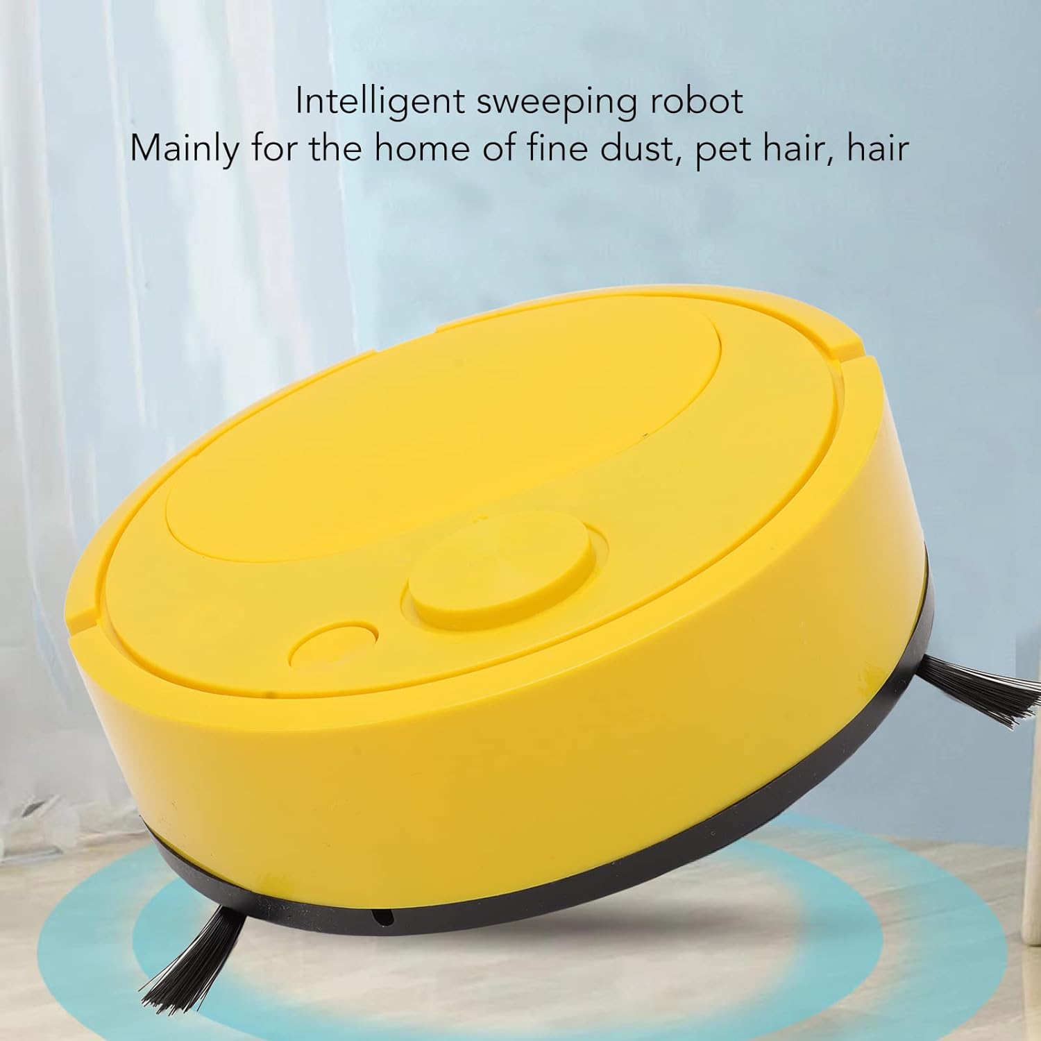 Fdit Robot Vacuum Cleaner, Mini Automatic Avoidance USB Charging Smart Sweeping Robot for Wooden Flooring for Carpet (Yellow) · v2