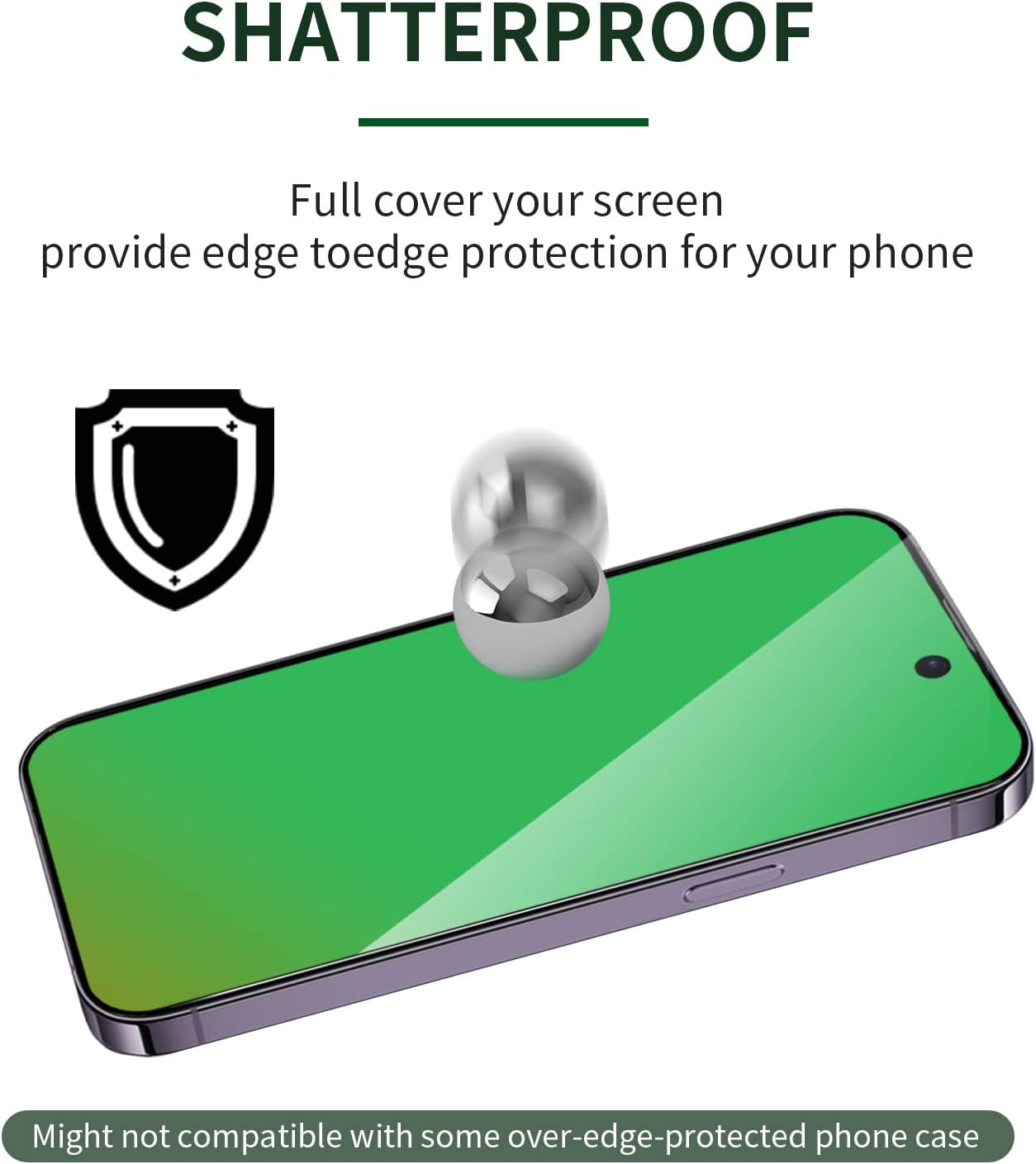 2er-Pack für iPhone 14 Pro Max Sichtschutz aus gehärtetem Glas für iPhone 14 ProMax 6,7 Zoll, Gradient Green, Anti-Spy, Anti-Blaulicht, vollständige Abdeckung, einfache Montage, blasenfrei