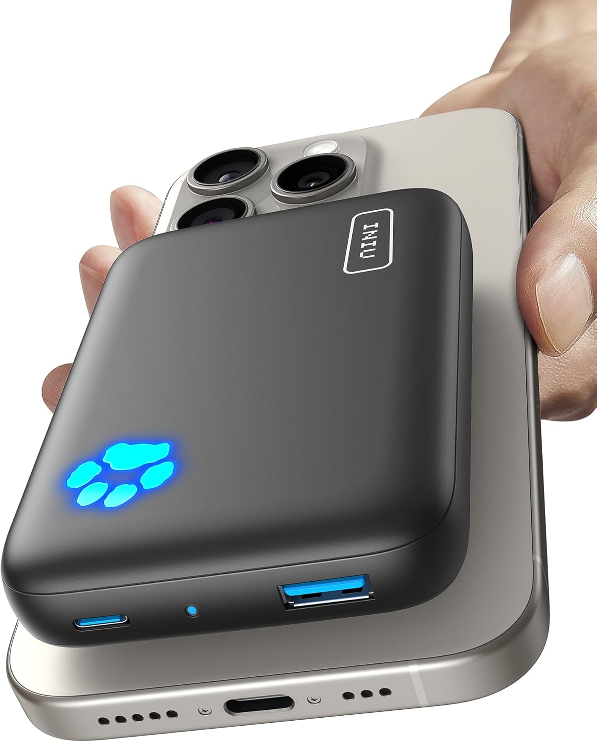 INIU per caricabatterie portatile Magsafe, piccolo power bank magnetico PD da 10000 mAh 20 W, caricabatterie wireless USB C InOut, solo per iPhone 16/16 Plus/16 Pro/16 Pro Max, iPhone serie 15/14/13/12