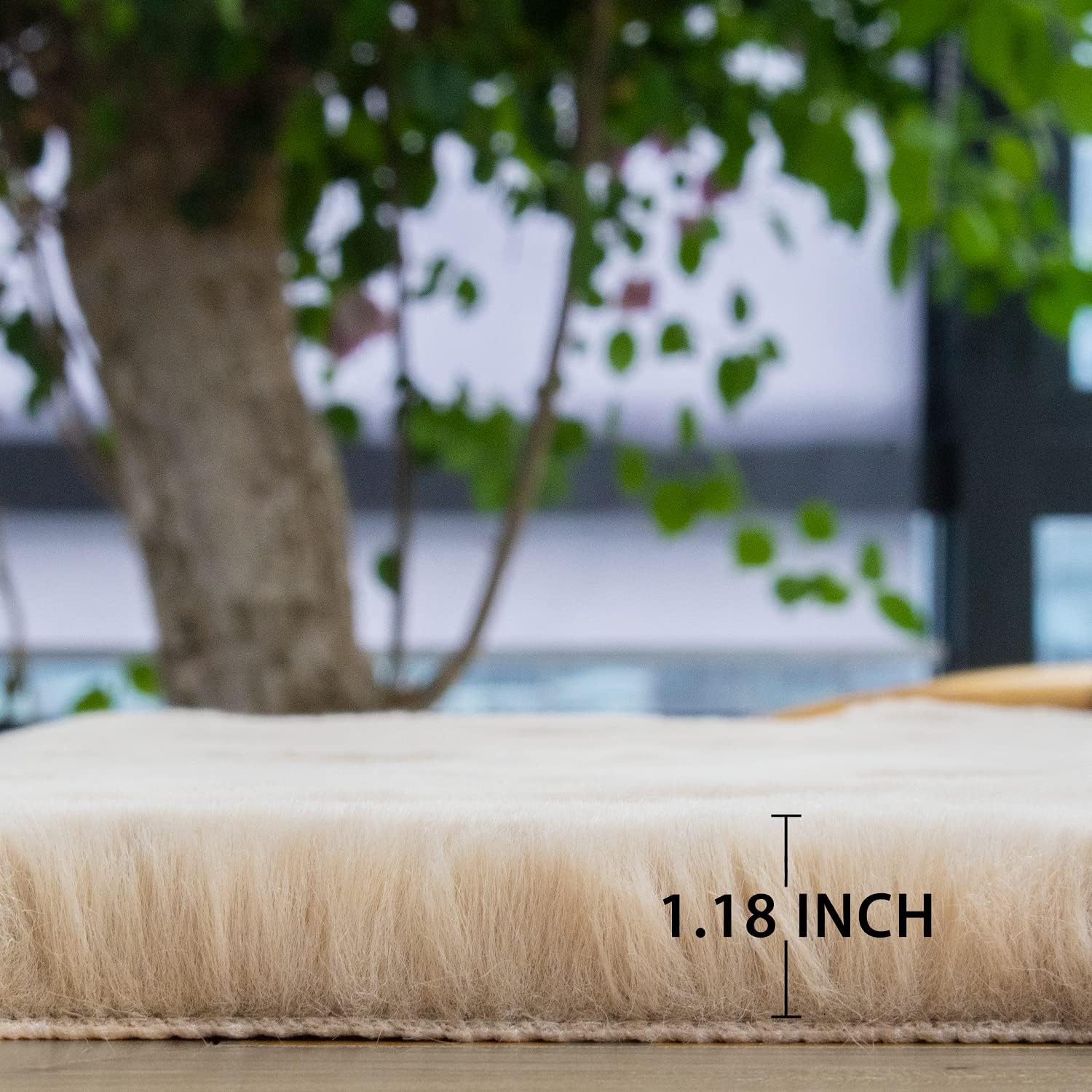 Light Brown Beige Plush Shag Area Rugs 8x10 Rugs for Living Room Boho Fluffy Large Rabbit Fuzzy Fur Rug for Bedroom · v6