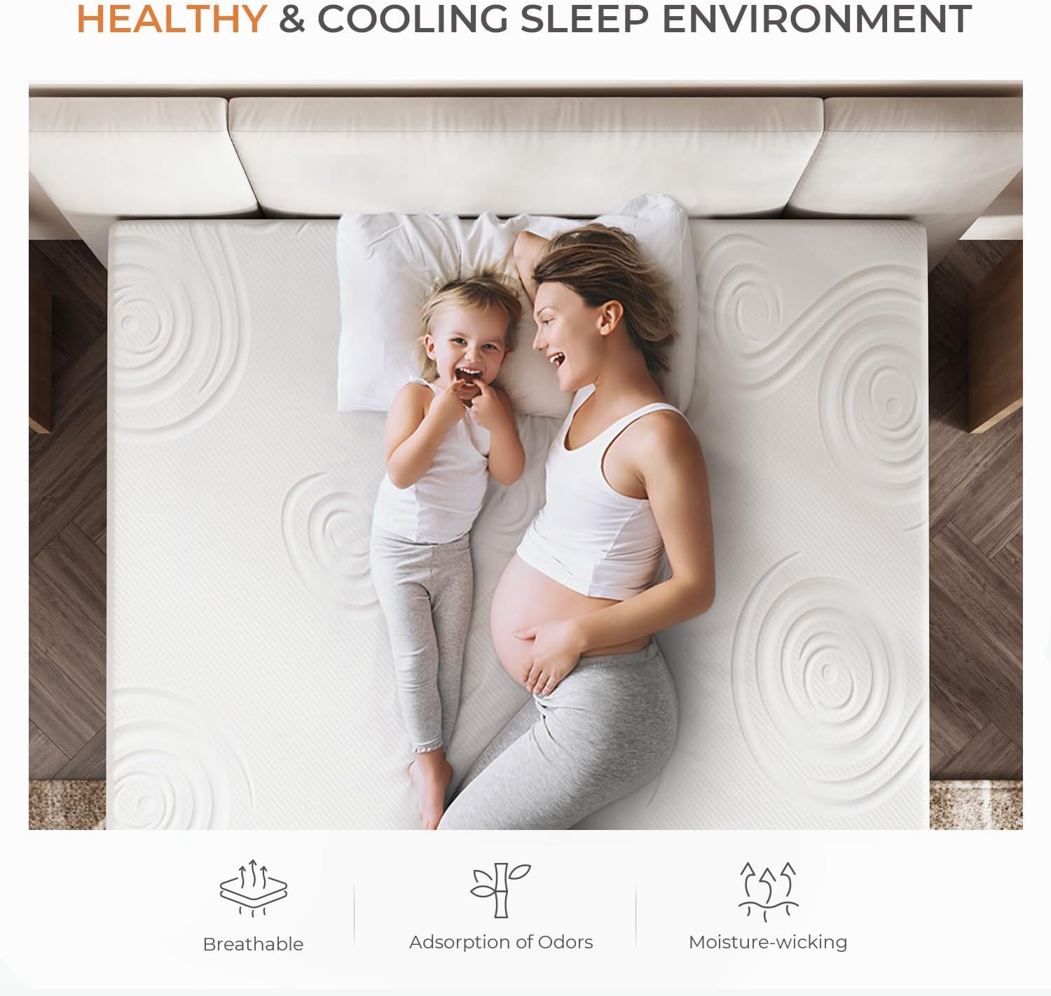 Sweetnight California King Mattress, 12 Inch Cooling Gel Memory Foam Mattress for Comfy Sleep  Pressure Relief, Plush Foam Mattress with Motion Isolation, Mattress in a Box, Luna, Gray White · v2
