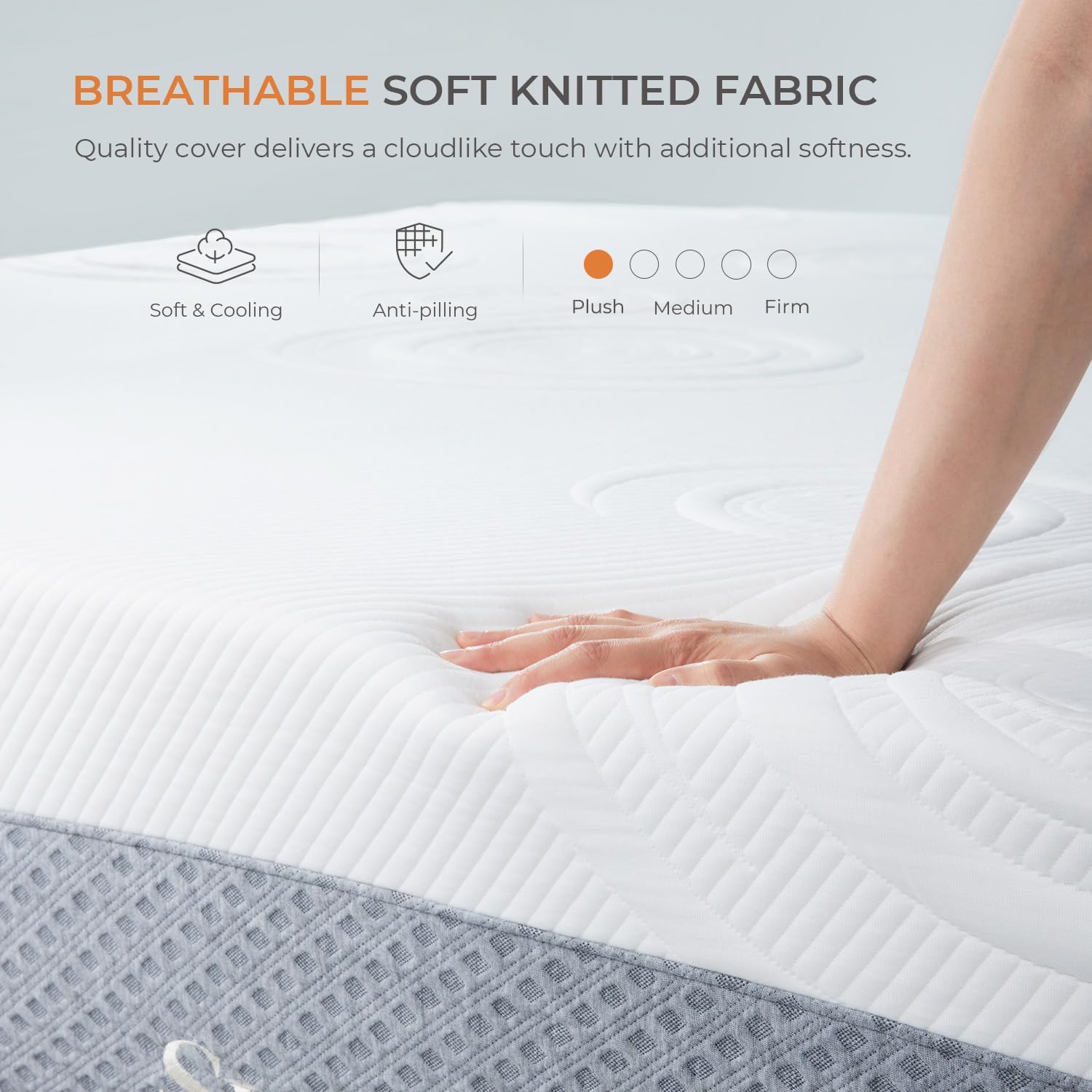 Sweetnight California King Mattress, 12 Inch Cooling Gel Memory Foam Mattress for Comfy Sleep  Pressure Relief, Plush Foam Mattress with Motion Isolation, Mattress in a Box, Luna, Gray White · v2