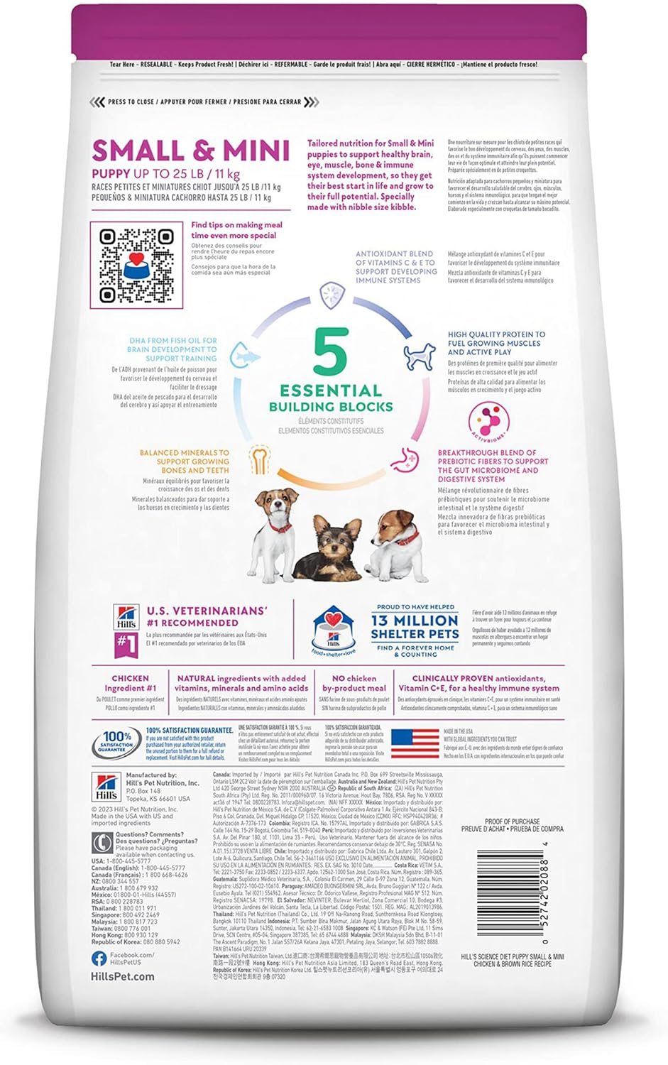 Hills Science Diet, nourriture sèche pour chiens, poulet et orge, sac de 12,5 livres