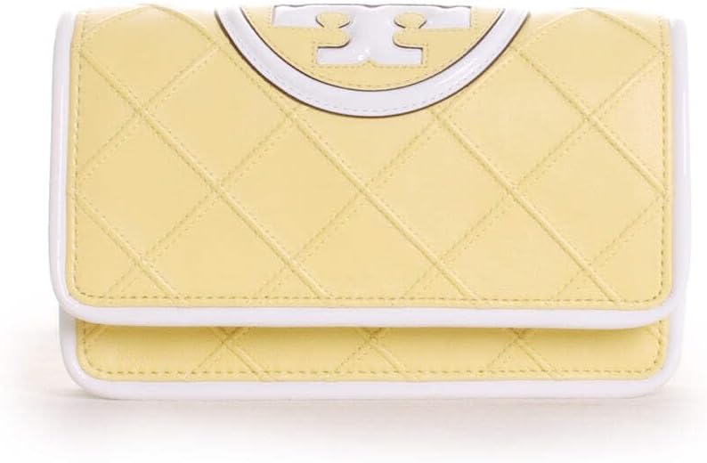 Tory Burch Hb Fleming Soft Patent Border Chain Wallet Vintage Lemon Handbag · v4