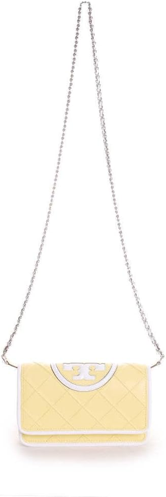 Tory Burch Hb Fleming, portemonnee met zachte patentrand en ketting, vintage handtas met citroen