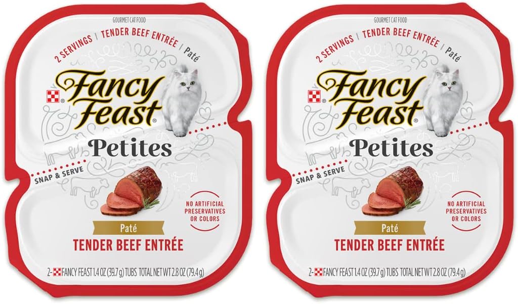 Fancy Feast Wet Cat Food Variety Pack | Fancy Feast Petites Pate and Cuts in Gravy Salmon, Chicken, Whitefish, Tuna, Salmon (24 Servings / 12 Packs) Bundled with Spring and Mice Toy · v6